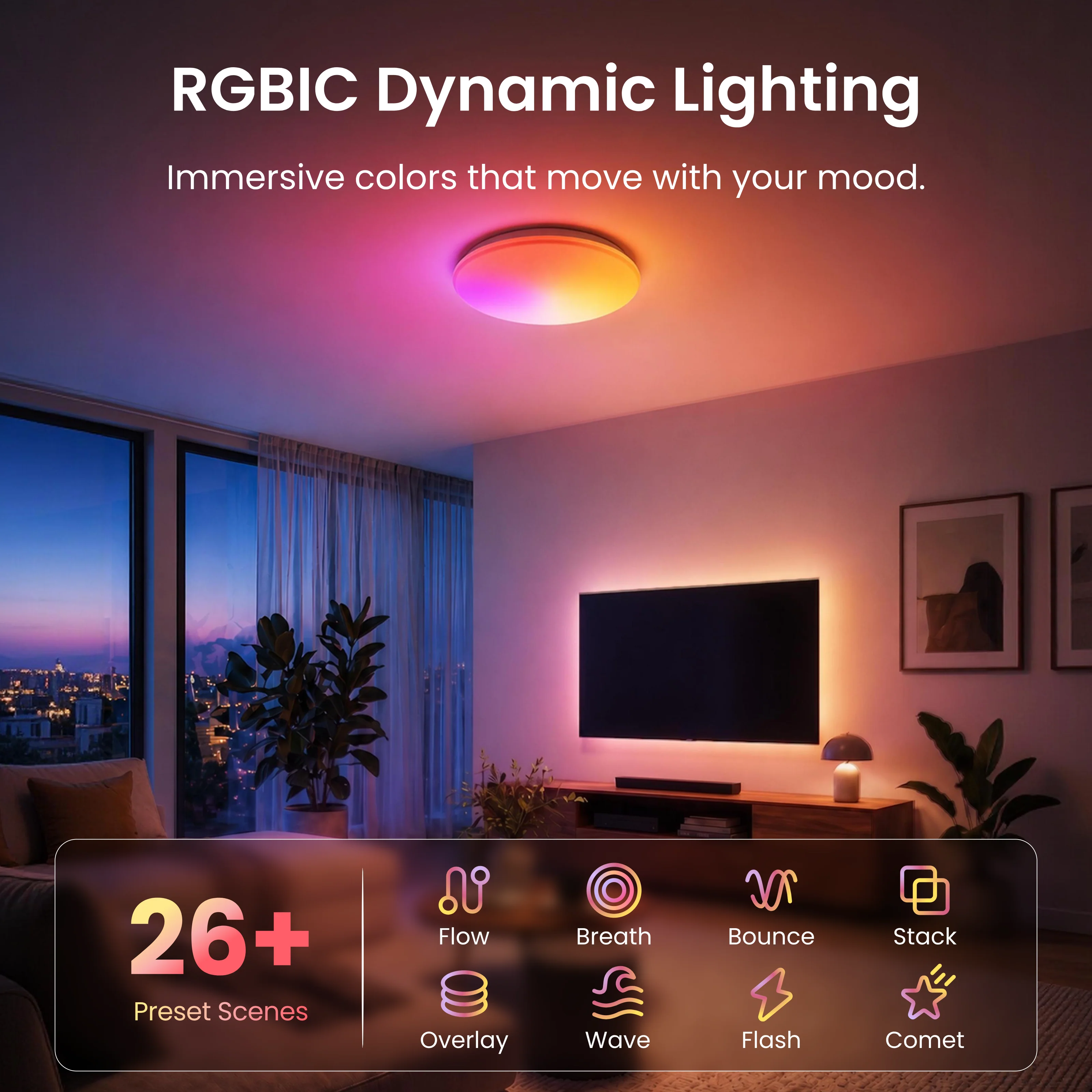 SwitchBot RGBICWW Ceiling Light 15inch - Image 5